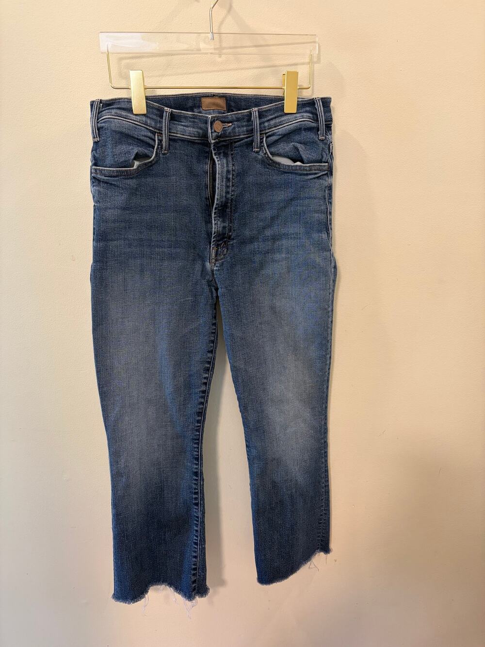 MOTHER The Hustler Ankle Fray Jeans | 30 | Medium Wash 🌟